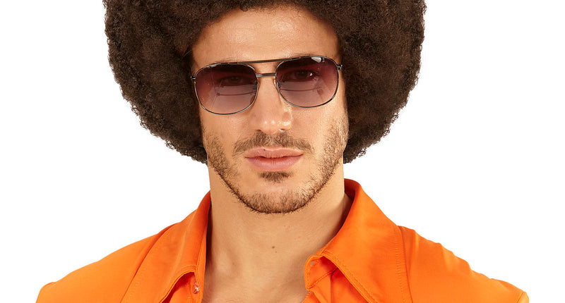e-carnavalskleding-SYK Pruik Afro  bruin dame of heer