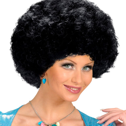 e-carnavalskleding-SYK pruik Afro unisex zwart