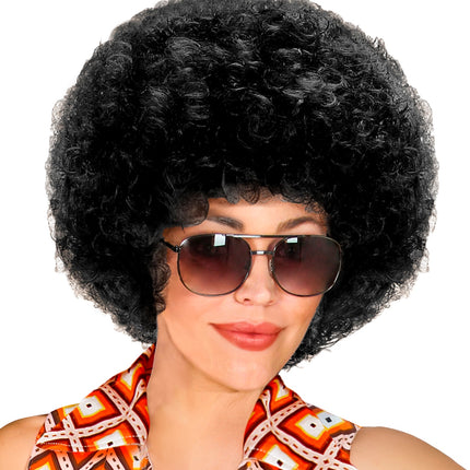 e-carnavalskleding-SYK pruik Afro unisex zwart