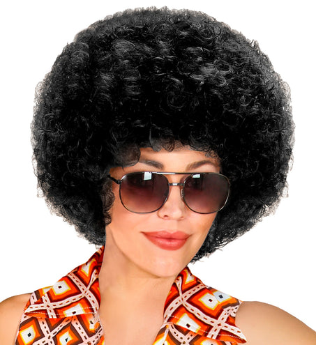 e-carnavalskleding-SYK pruik Afro unisex zwart