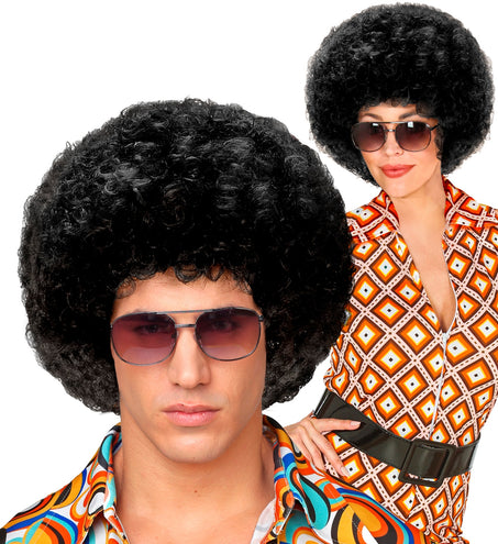 e-carnavalskleding-SYK pruik Afro unisex zwart