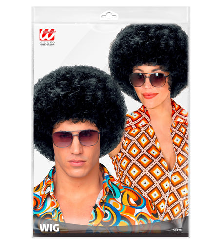 e-carnavalskleding-SYK pruik Afro unisex zwart