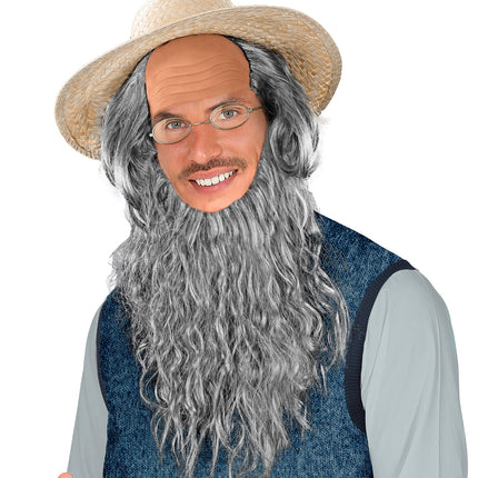e-carnavalskleding-SYK Pruik Amish met baard en bril