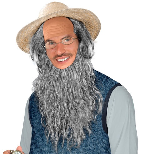 e-carnavalskleding-SYK Pruik Amish met baard en bril