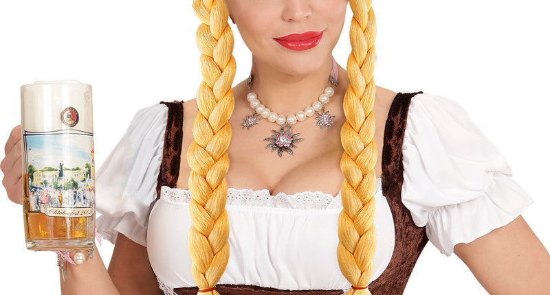 e-carnavalskleding-SYK Pruik blond met lange vlechten