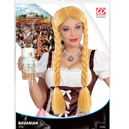 e-carnavalskleding-SYK Pruik blond met lange vlechten
