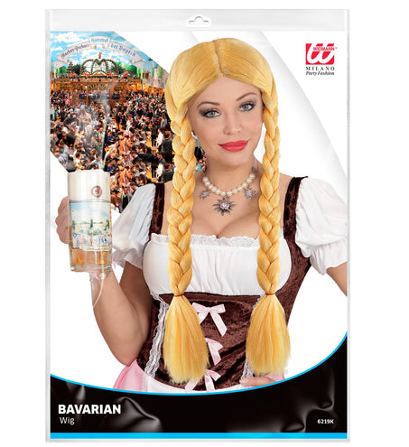 e-carnavalskleding-SYK Pruik blond met lange vlechten