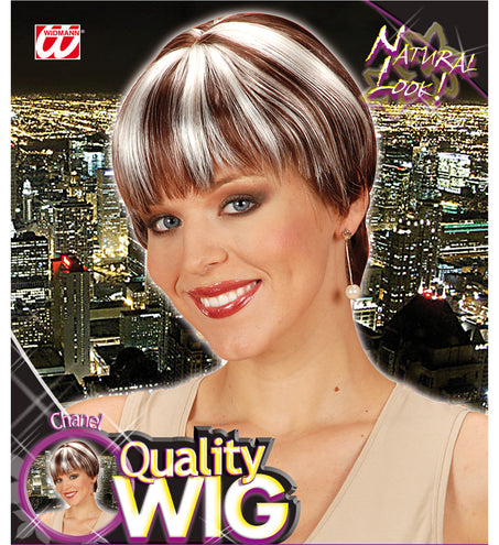 e-carnavalskleding-SYK Pruik Chanel bruin met blonde highlights