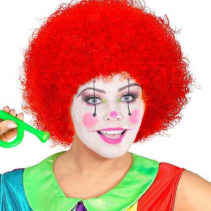 e-carnavalskleding-SYK pruik clown rood