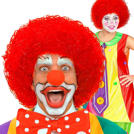 e-carnavalskleding-SYK pruik clown rood