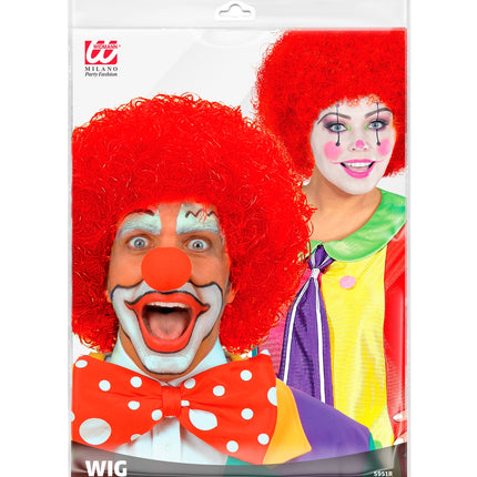 e-carnavalskleding-SYK pruik clown rood