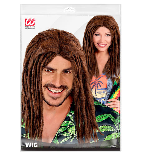 e-carnavalskleding-SYK Pruik, Dreadlocks Bruin