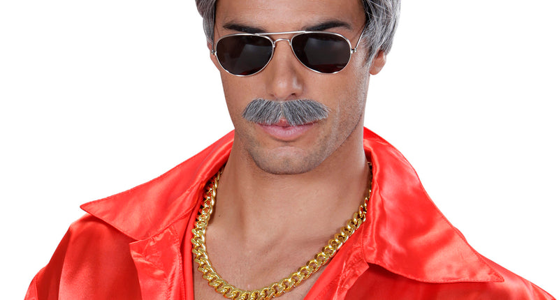 e-carnavalskleding-SYK pruik droomhaar playboy met snor grijs