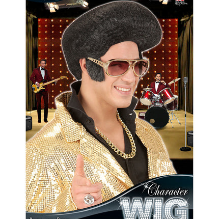 e-carnavalskleding-SYK Pruik Elvis king of rock 'n roll
