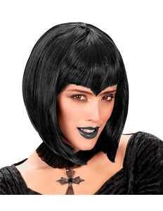 e-carnavalskleding-SYK pruik gothic vamp zwart
