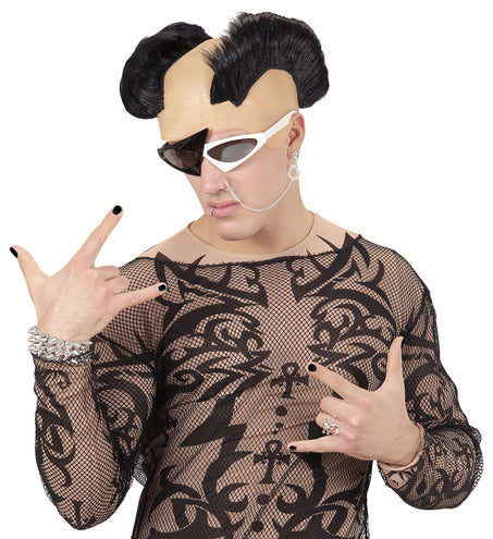 e-carnavalskleding-SYK Pruik hanenkam dubbel gothic