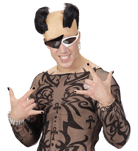 e-carnavalskleding-SYK Pruik hanenkam dubbel gothic