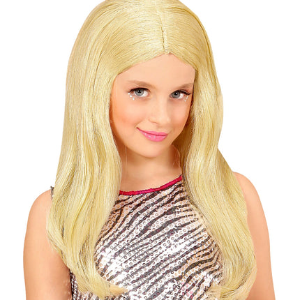 e-carnavalskleding-SYK Pruik, Hanna Blond Kind