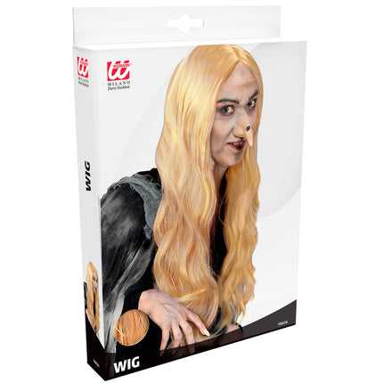 e-carnavalskleding-SYK Pruik Heks Morgana Blond (In Plastic Doos)