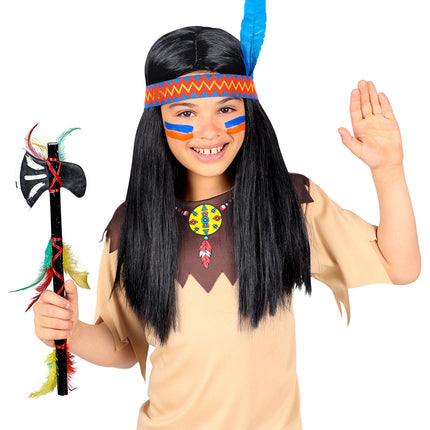 e-carnavalskleding-SYK Pruik indiaan voor kinderen