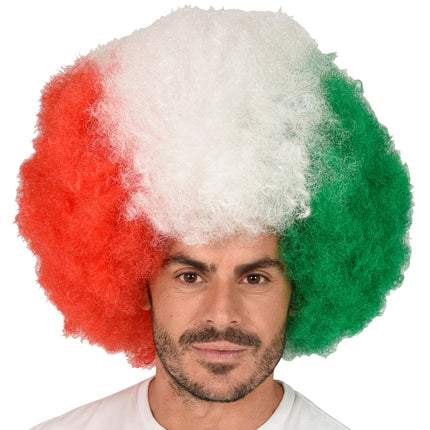 e-carnavalskleding-SYK Pruik Italië rood wit groen