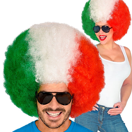 e-carnavalskleding-SYK Pruik Italië rood wit groen