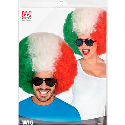 e-carnavalskleding-SYK Pruik Italië rood wit groen