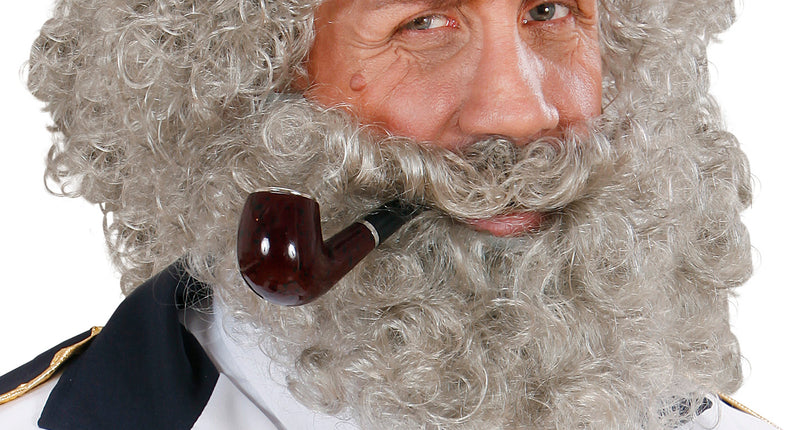 e-carnavalskleding-SYK pruik karakter met krullen en baard grijs
