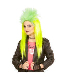e-carnavalskleding-SYK Pruik, Kind Punk Geel/Groen