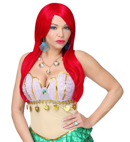 e-carnavalskleding-SYK Pruik lang rood haar Cosplay Alicia