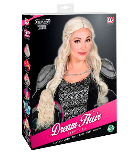 e-carnavalskleding-SYK Pruik lange blonde haren met krul