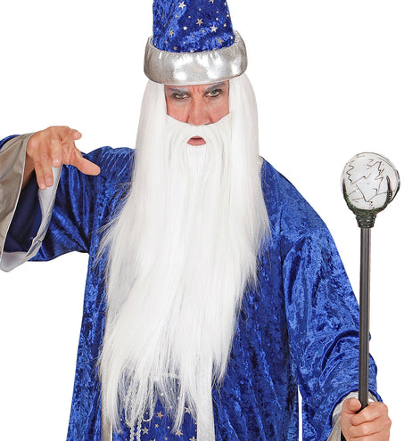 e-carnavalskleding-SYK Pruik met witte tovenaars baard