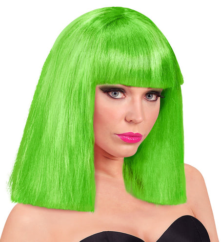 e-carnavalskleding-SYK Pruik neon groen showgirl