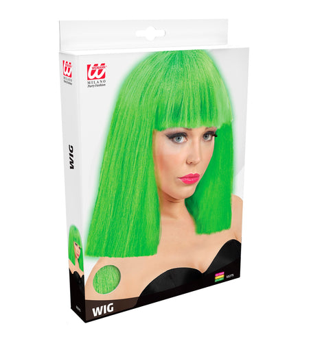 e-carnavalskleding-SYK Pruik neon groen showgirl