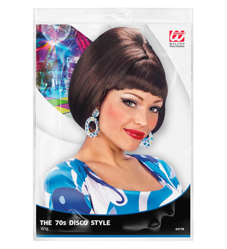 e-carnavalskleding-SYK pruik party girl 70s bruin