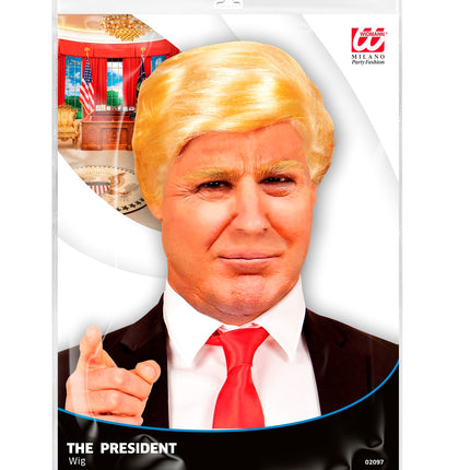 e-carnavalskleding-SYK Pruik President Trump America first