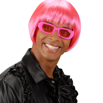 e-carnavalskleding-SYK pruik rave roze