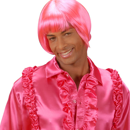 e-carnavalskleding-SYK pruik rave roze