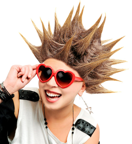 e-carnavalskleding-SYK Punk rocker pruik met spikes