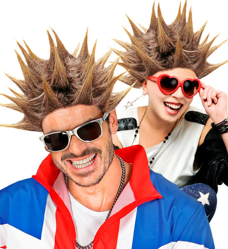 e-carnavalskleding-SYK Punk rocker pruik met spikes