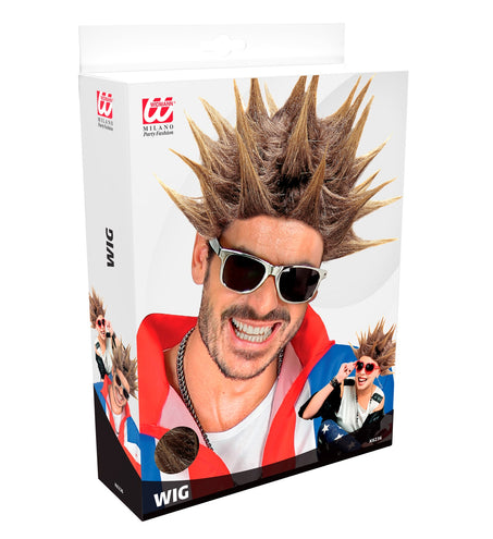 e-carnavalskleding-SYK Punk rocker pruik met spikes
