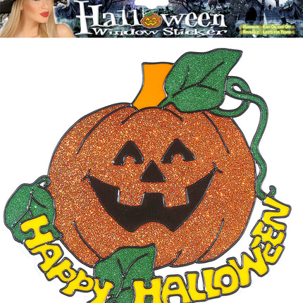 e-carnavalskleding-SYK Raamsticker Happy halloween pompoen