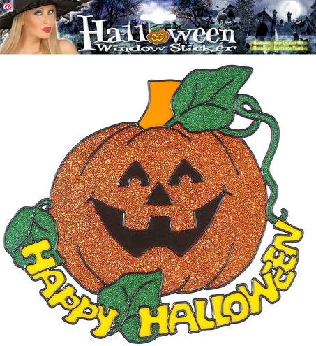 e-carnavalskleding-SYK Raamsticker Happy halloween pompoen