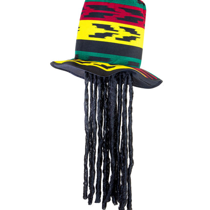 e-carnavalskleding-SYK Rasta hoed met dreadlocks reggae