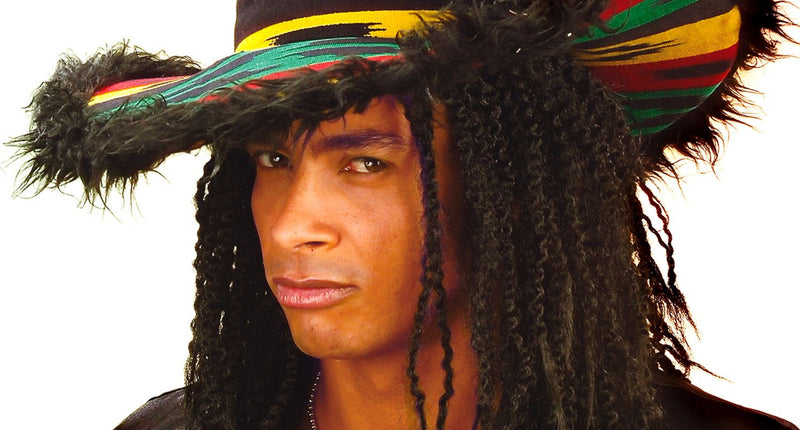 e-carnavalskleding-SYK Rasta hoed met pluche rand