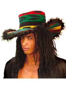 e-carnavalskleding-SYK Rasta hoed met pluche rand