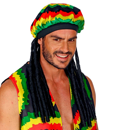 e-carnavalskleding-SYK Rasta muts met dreadlocks