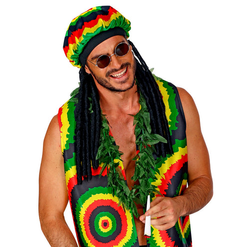 e-carnavalskleding-SYK Rasta muts met dreadlocks