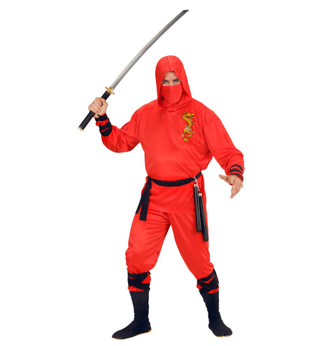 e-carnavalskleding-SYK Red Dragon Ninja pakken voor volwassenen
