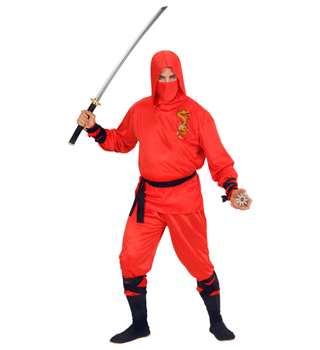 e-carnavalskleding-SYK Red Dragon Ninja pakken voor volwassenen